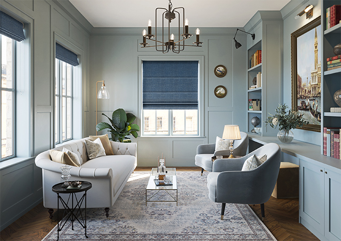 Jakarta, Blue Agate - Motorised Roman Blind - Image 8
